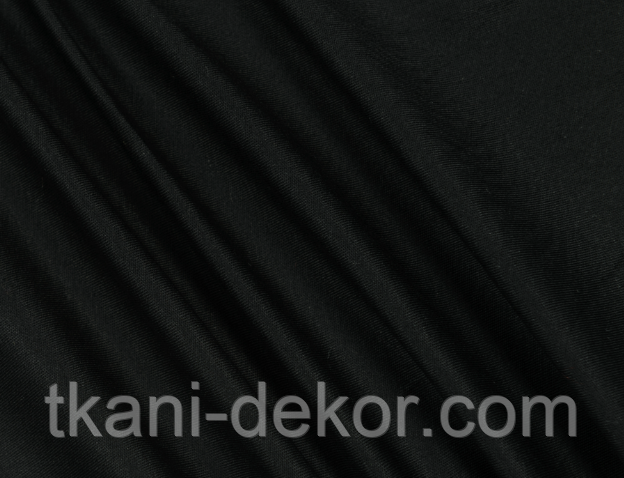 Сатин (бавовняна тканина) чорний однотон (ширина 2.55 м), фото 1