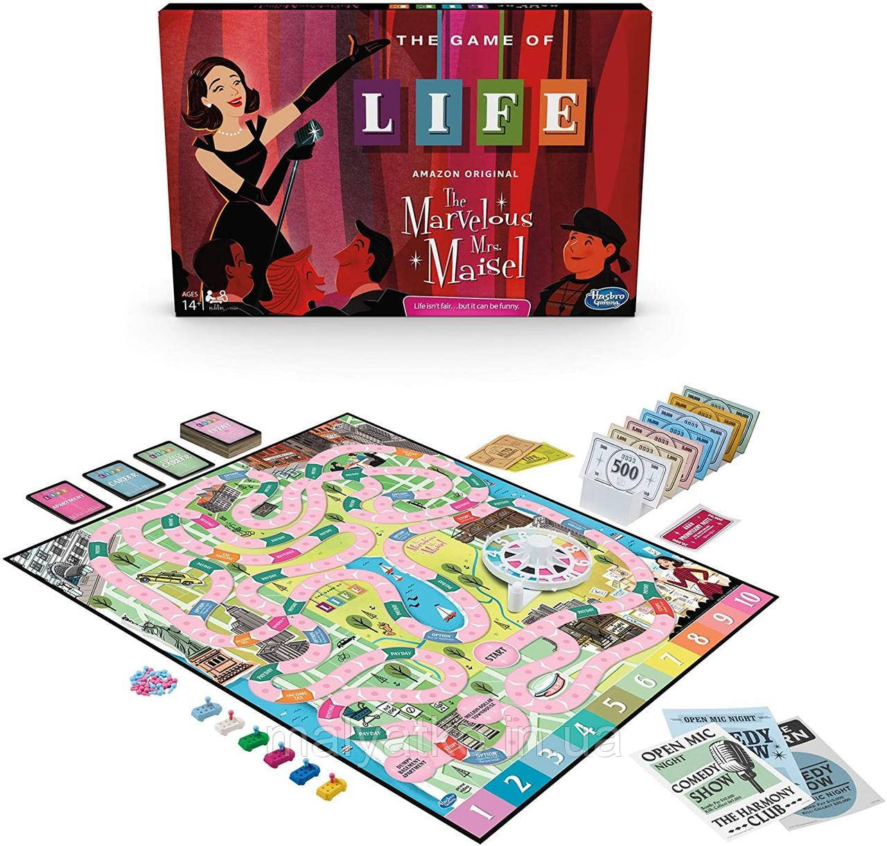 Настільна гра Гра в життя місіс Мейзел Mrs. Maisel The Game of Life Game Hasbro