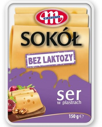 Сир плавлений Mlekovita Sokol без лактози напівтвердий слайсами, 150 г