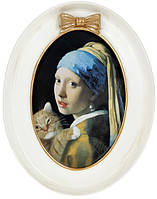 Фоторамка "Міледі" овальна для фото 10х15см, полістоун, білий з золотом