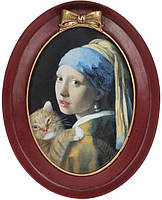 Фоторамка "Міледі" овальна для фото 13х 18см, полістоун, бордо з золотом