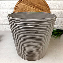 Квітковий вазон з водостічною вставкою d16*14,5 см 1,6 л, Какао Фьюжн Алеана, фото 3