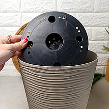 Квітковий вазон з водостічною вставкою d16*14,5 см 1,6 л, Какао Фьюжн Алеана, фото 2