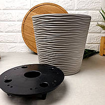 Квітковий вазон з водостічною вставкою d16*14,5 см 1,6 л, Какао Фьюжн Алеана, фото 5