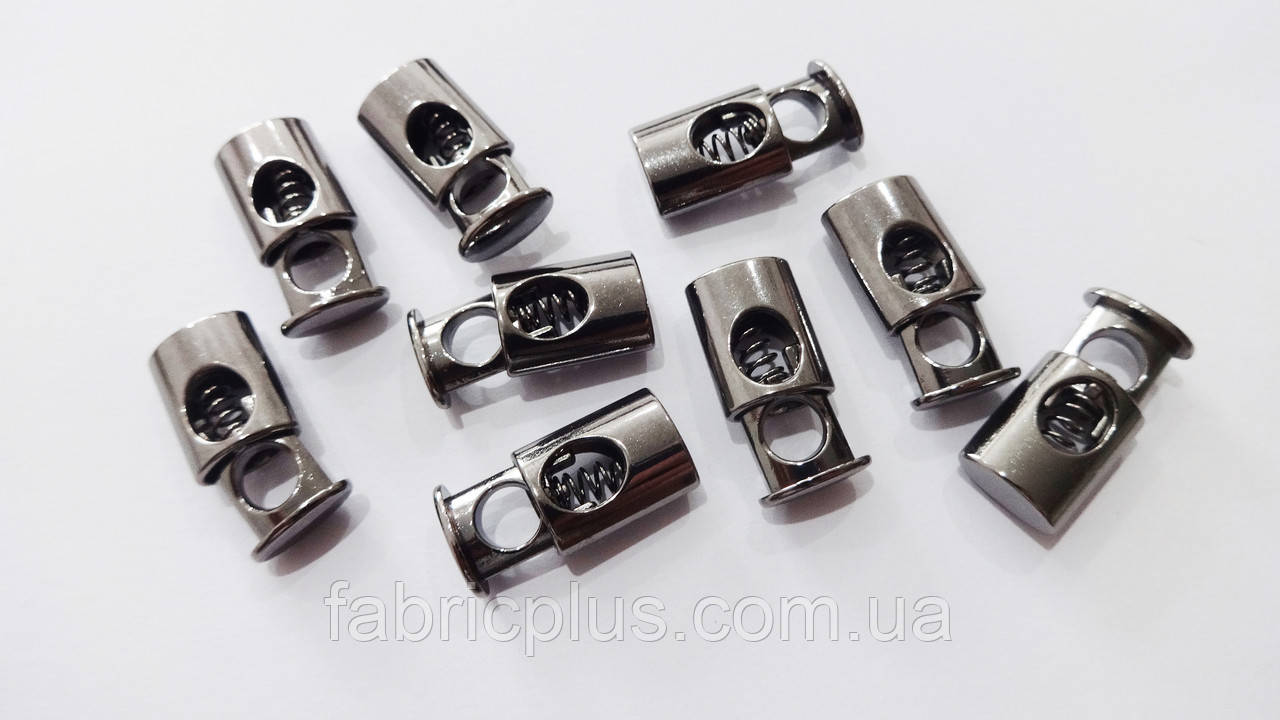 Фіксатор шнура металевий чорний нікель, фото 1