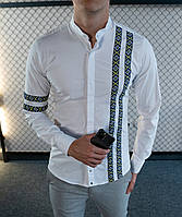Мужская рубашка белая с Украинским орнаментом 3xl