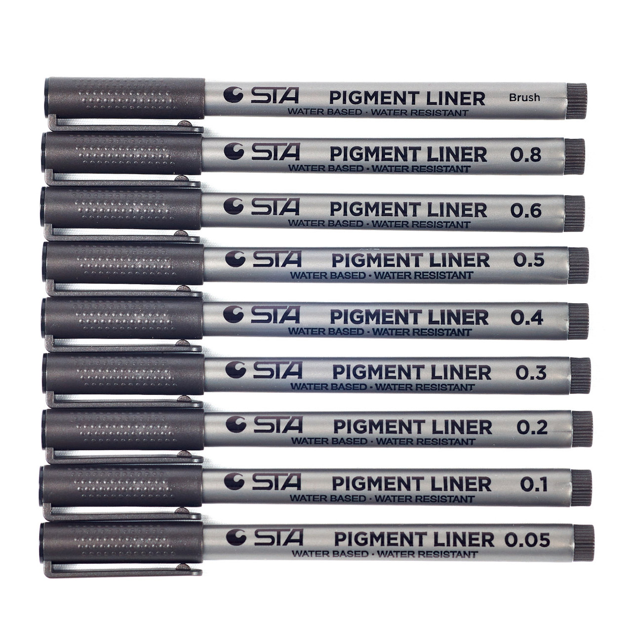 Набор линеров STA 9 шт, капилярные ручки для скетч зарисовок черного цвета, маркеры для скетчинга - фото 6 - id-p1647105887