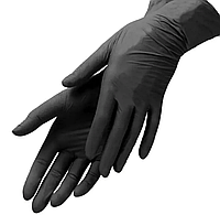 Перчатки нитриловые черные размер М (100штук)