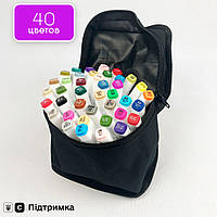Набор двусторонних разноцветных маркеров Touch Smooth для скетчинга на спиртовой основе 40 штук