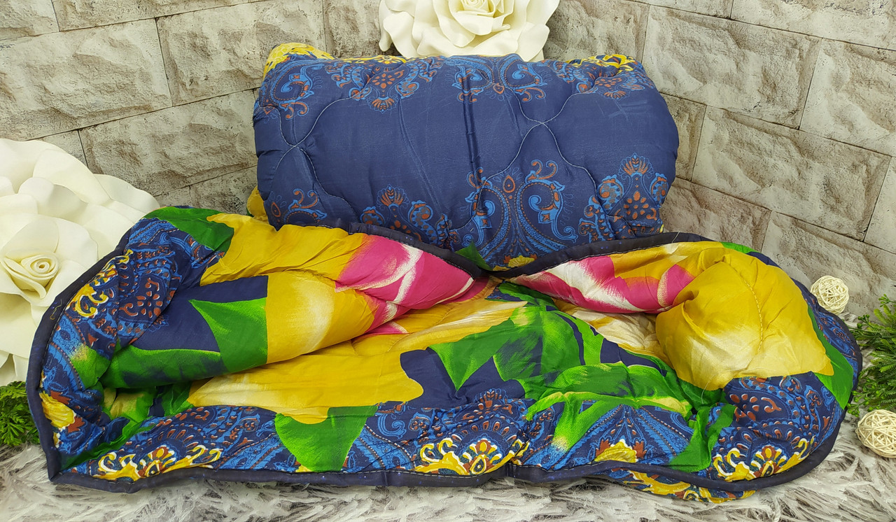 Ковдра полуторний розмір 150х210 см тканина полікотон наповнювач штучна овчина О-1061, фото 1