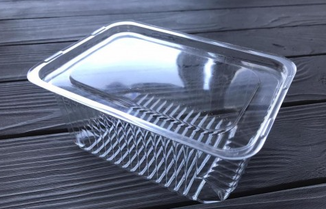 Ємність харчова прямокутна 500 мл. з кришкою (Лоток 500)