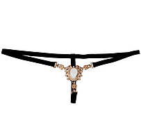 Еротичні стрінги з камінцями - розмір універсальний (на резинці), 15% нейлон, 85% поліестер