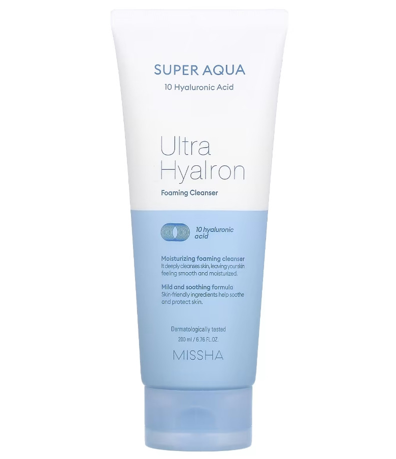 Пінка для вмивання з гіалуроновою Missha Super Aqua Ultra Hyalron Foaming Cleanser 200 мл