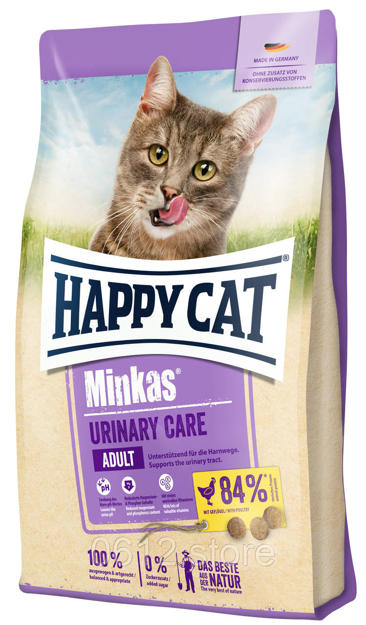 Сухий корм Happy Cat Minkas UrinaryCare Geflugell для котів для профілактики сечо-кам'яних хвороб з птицею, 10 кг