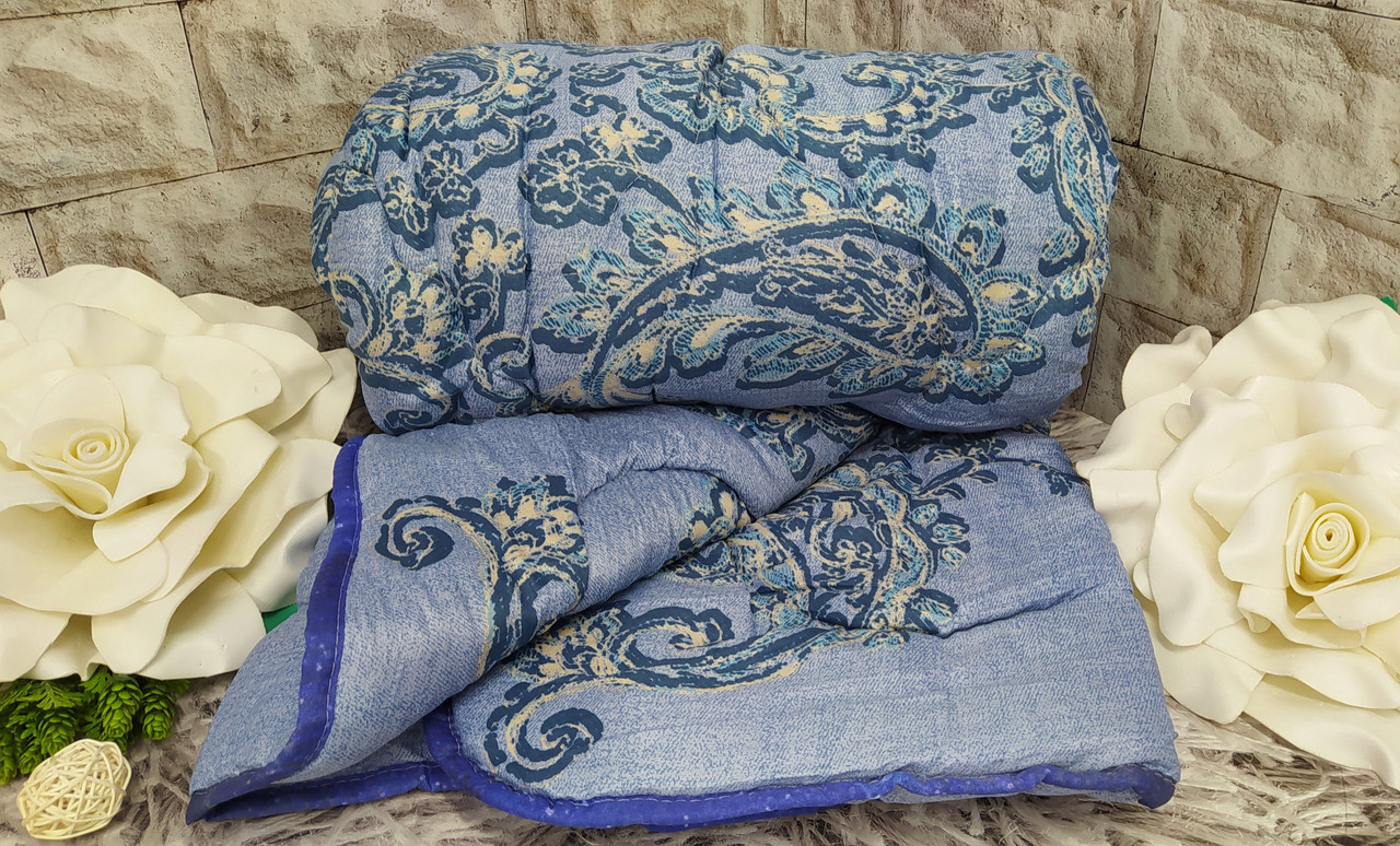 Ковдра двоспальний розмір 180х210 см тканина полікотон наповнювач штучна овчина О-1063