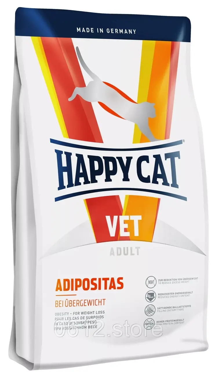 Happy Cat VET Diet Adipositas сухий дієтичний корм для котів з надлишковою вагою, 4 кг, фото 1