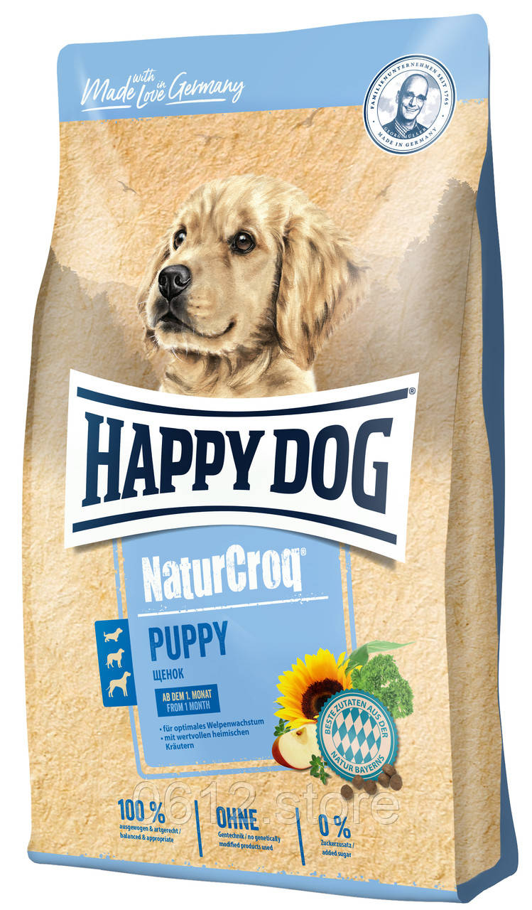Сухий корм Happy Dog Naturcroq Welpen для цуценят з 4 тиж. - 6 міс. всіх порід, 4 кг, фото 1