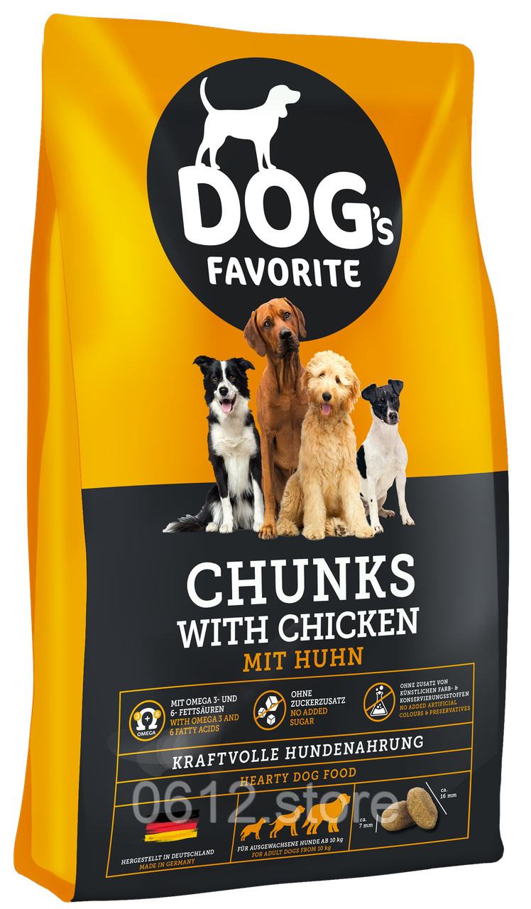 Happy Dog Dogs Favorite mit Huhn сухий корм для собак з куркою, 15 кг, фото 1