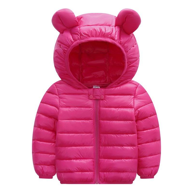 Дитяча куртка на дівчинку з капюшоном та вушками Малинова 25021 132, Малиновый, Для девочек, Весна Осень, 100 , 18 месяцев, фото 1