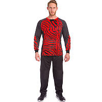 Форма футбольного воротаря (р-р S-XXXL, зростання 140-190 см, чорно-червоний)