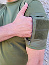 Тактична футболка хакі з липучками під шеврони та карманом короткий рукав 42-76 розмір, фото 2