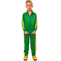 Костюм спортивный детский (р-р 26-32, рост 125-155 см, желто-зеленый)