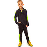 Костюм спортивний дитячий (розмір 26-32, чорно-зелений), фото 6