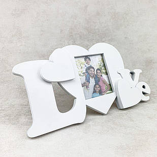 Настільна рамка для фотографій Love квадратна біла хрр0008а