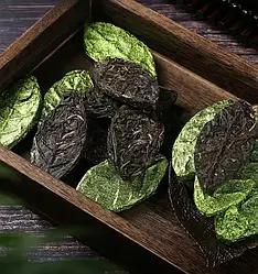 Висококласний чай Шен пуер прес "Зелений лист", 6-10г Османтус