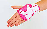 Захист дитяча наколінники, налокітники, рукавички (р-р S-M-3-12р, рожево-білий), фото 4
