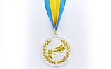 Медаль спортивна зі стрічкою двоколірна Тхеквондо(діаметр 6,5 см), фото 2