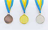 Медаль спортивна зі стрічкою Штангіст (метал, d-5см, 25g, 1-золото, 2-срібло, 3-бронза) 10шт, фото 5