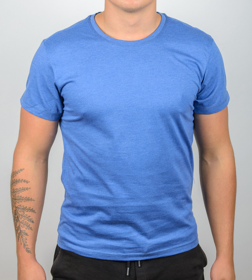 Футболка МЕЛАНЖ Однотонна 2300 м/1 (Уп.4 шт M-XXL), Електрик меланж