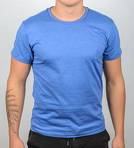 Футболка МЕЛАНЖ Однотонна 2300 м/1 (Уп.4 шт M-XXL), Електрик меланж