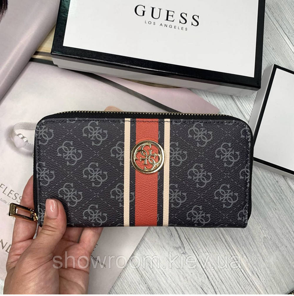 Жіночий гаманець на блискавці Guess (758019) grey big