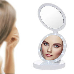 Дзеркало складане з LED підсвічуванням та USB Large Mirror ECLIPSE / Кругле дзеркало для макіяжу