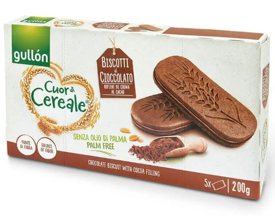 Печенье – сэндвич Gullon Cuor di Cereale Biscotti al Cioccolato  200 г., фото 1