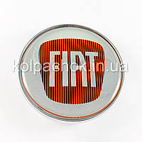 Колпачок на диски Fiat серебро/красный лого (65-68мм)