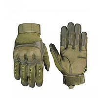 Тактичні рукавиці штурмові для військових з пальцями Gloves FF3 у кольорі олива, фото 3