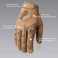 Тактичні військові рукавички з пальцями штурмові Gloves FF4 у кольорі койот, фото 4