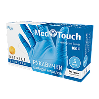 Перчатки нитриловые синие Medtouch размер S 100шт./уп.