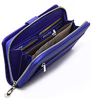 Синій жіночий гаманець на два автономні відділи з натуральної шкіри ST Leather ST026, фото 7