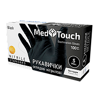 Перчатки нитриловые чёрные Medtouch размер S 100шт./уп.