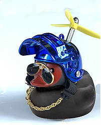 Качка в машину Funny Duck у подарунковій коробці синій шолом