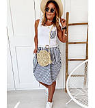 📌 Жіноче літнє плаття в смужку, міді, з кишенями | Полосата сукня морська на літо "Liana" | Норма, фото 6