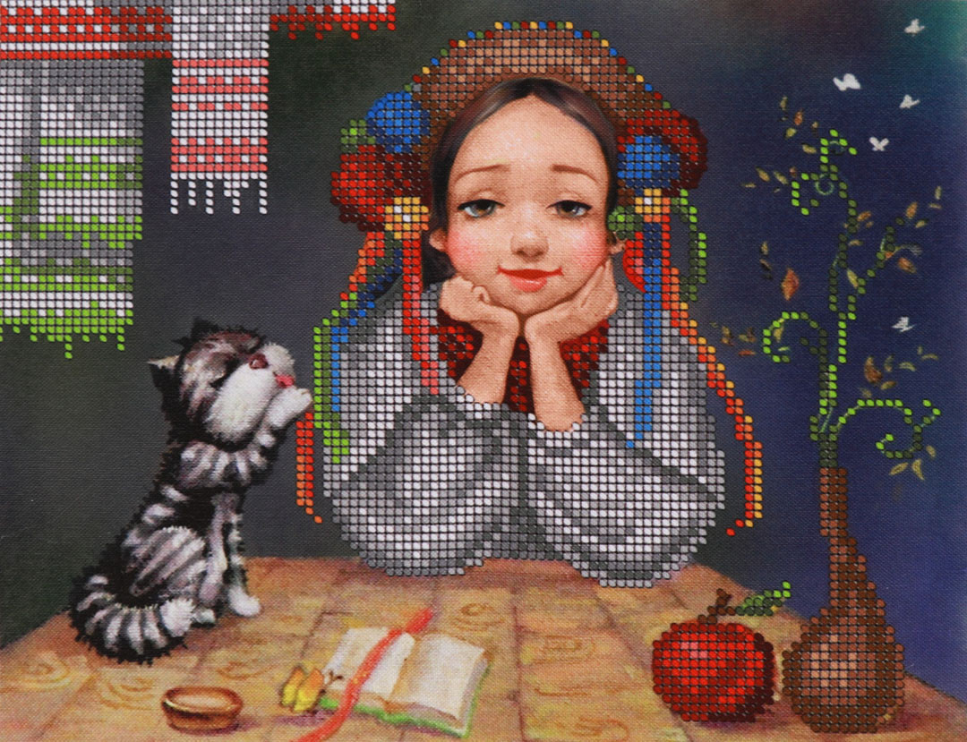 Набір для вишивання бісером "Україночка", W-504, 24*19см, Art Millennium, фото 1