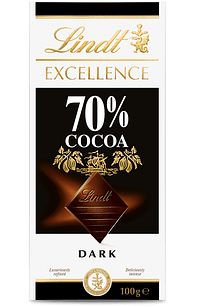 Шоколад чорний Lindt Excellence 70 % Какао, 100 г