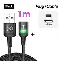 Магнитный кабель USB - Apple Lightning (1 м) 3 A Quick Charge быстрой зарядки и передачи даных для iPhone