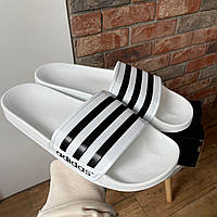 Мужские Шлепанцы Adidas Slides White Black 41-42-43-45