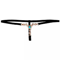 Еротичні трусики з камінням one size чорний